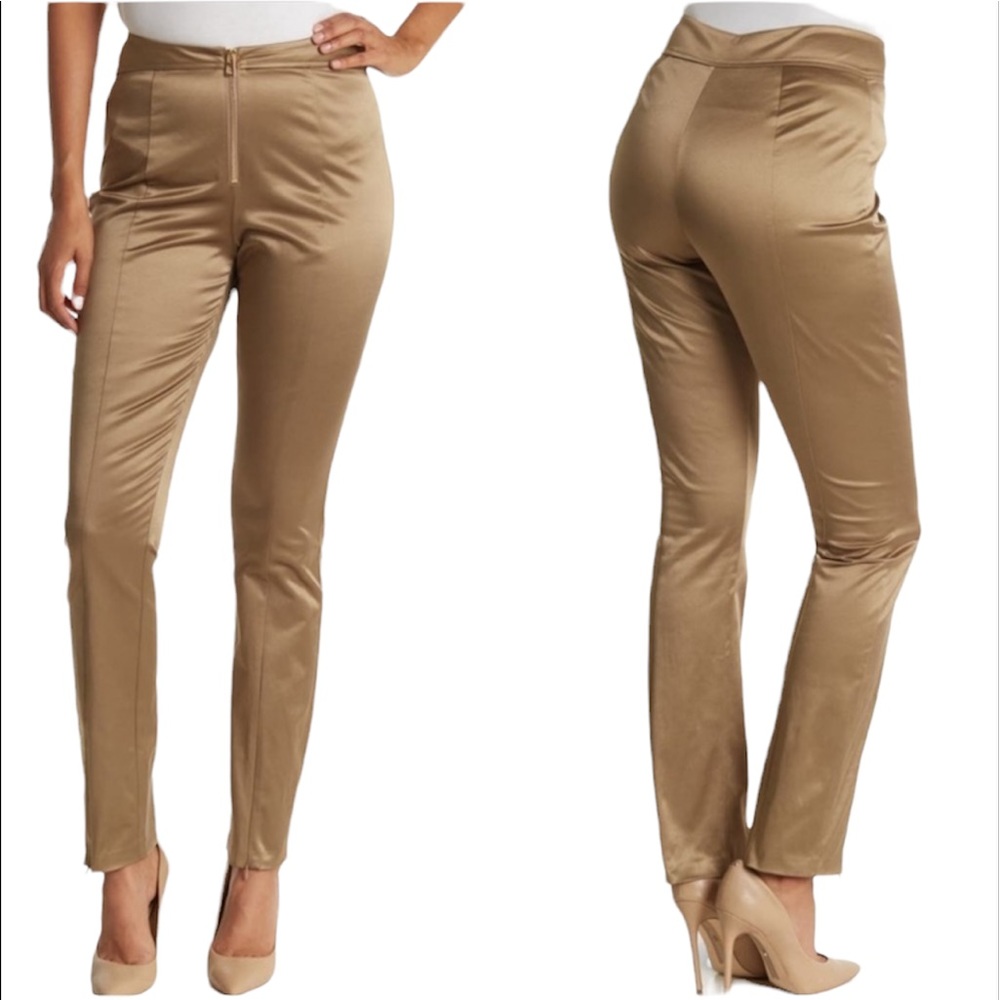 NWT Good American Sateen Executive Pants Camel Size 8/29